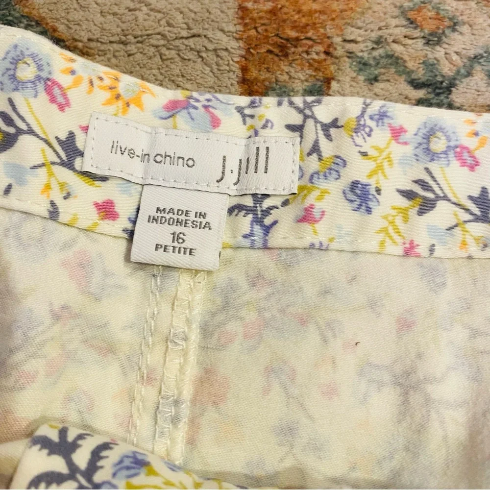 J.Jill Live in Chino Floral Pencil Mini Skirt Zip Pocket Stretch Multicolor - Picture 6 of 8